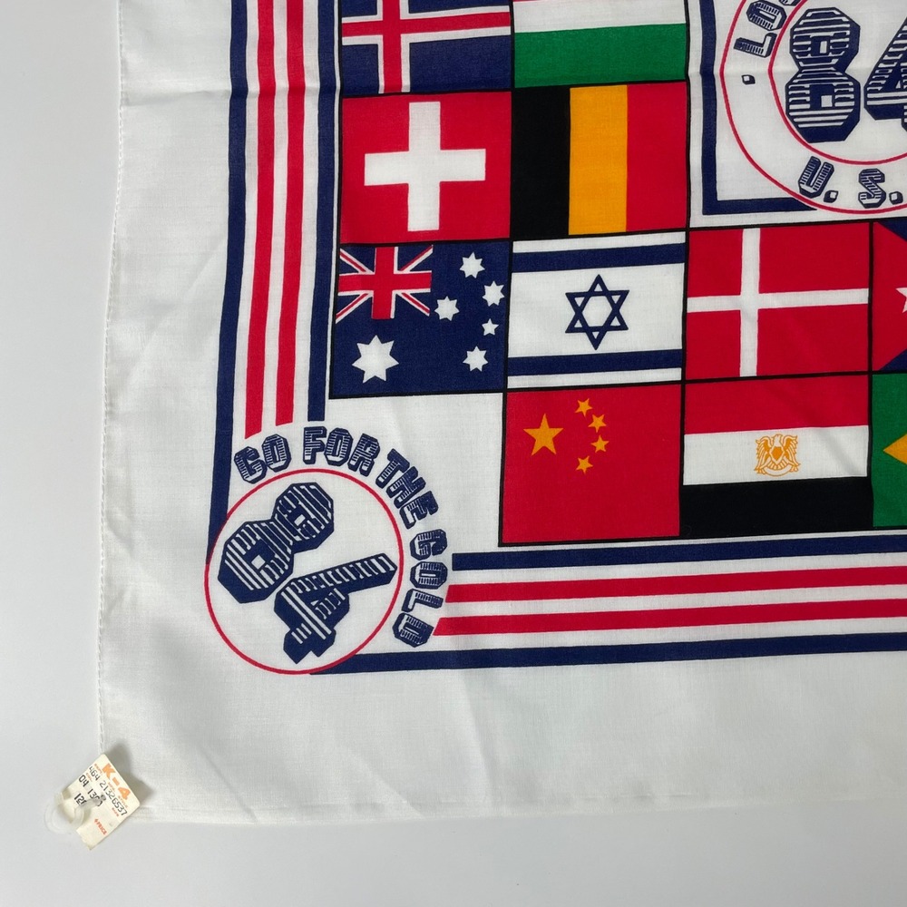 Vintage Olympic Bandana 1984 NWT Flags Los Angeles USA Go For The Gold Scarf - Picture 5 of 9